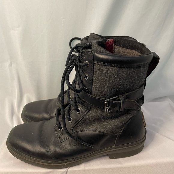 UGG Kesey Waterproof Leather Boot Black‎ size 8 - preowned - Picture 1 of 12